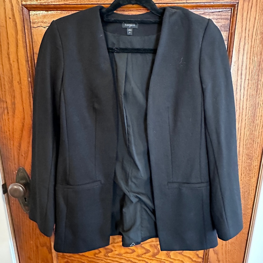 Express Collarless Black Blazer